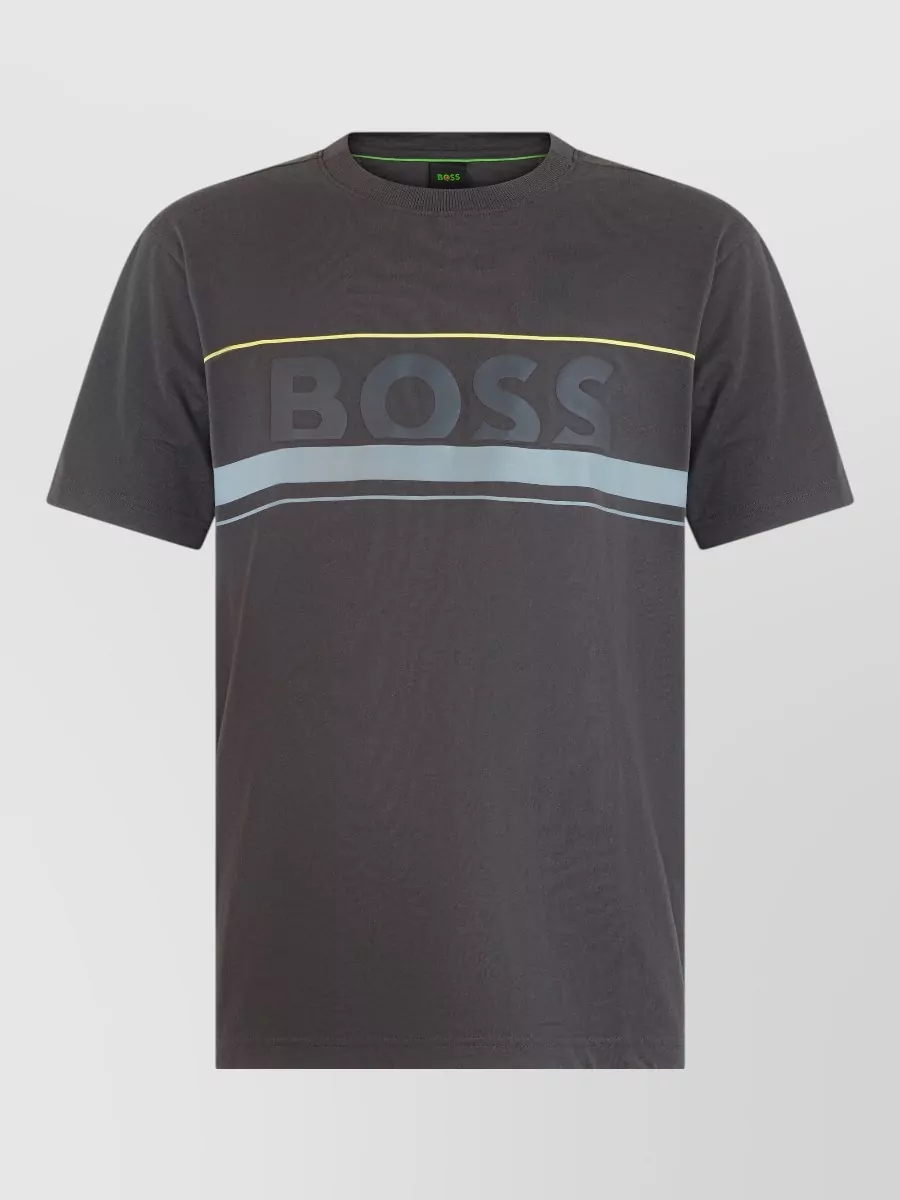 Boss striped cotton short-sleeve t-shirt