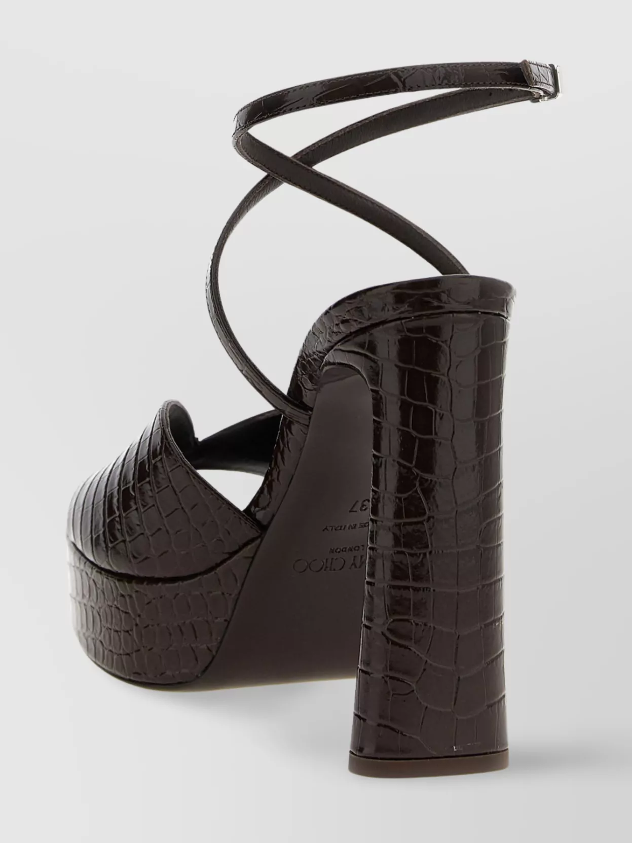 Jimmy Choo 'Karli' Croc-Embossed Leather Platform Sandals