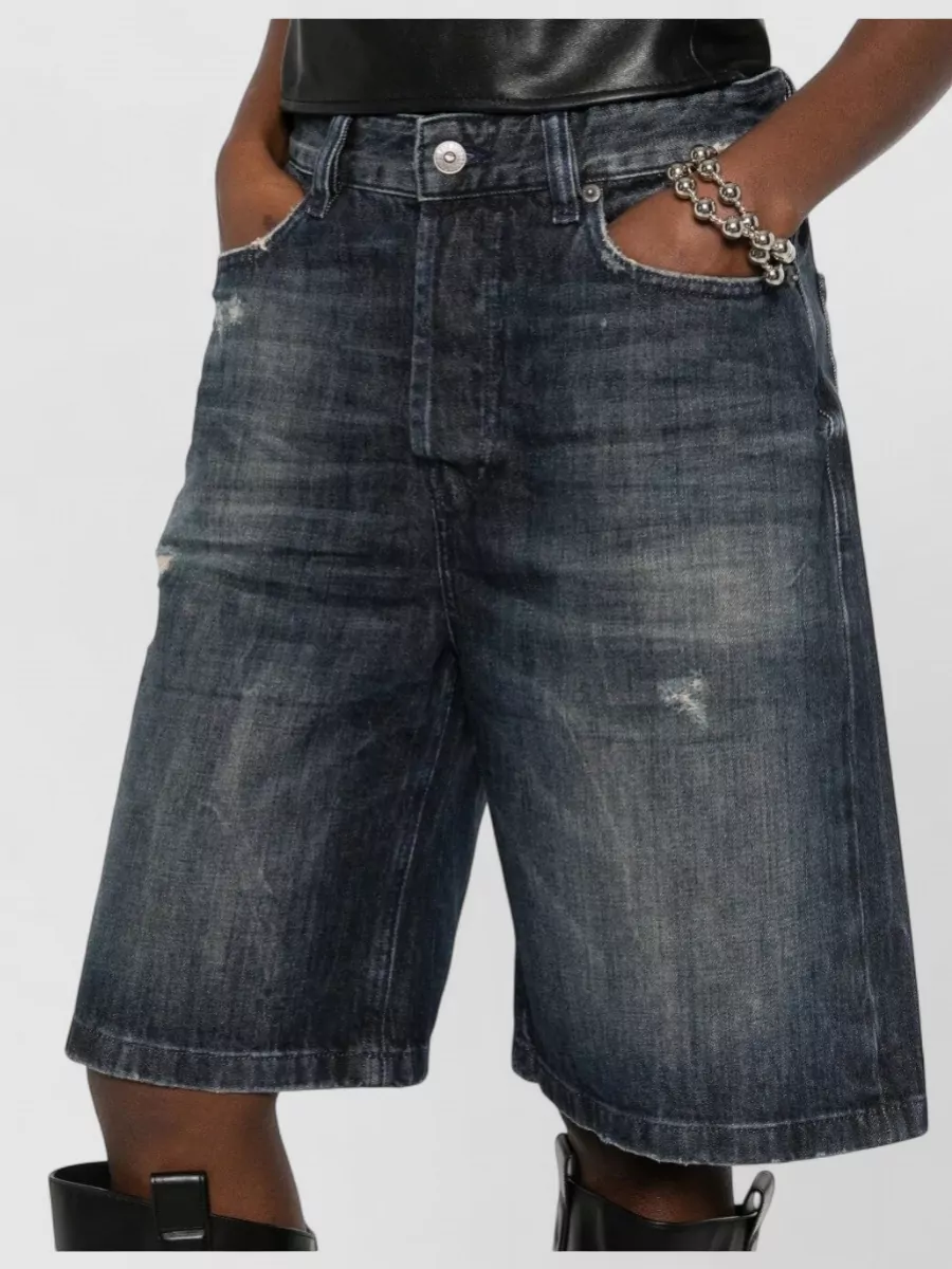 Diesel Distressed Denim Shorts Five Pocket Design