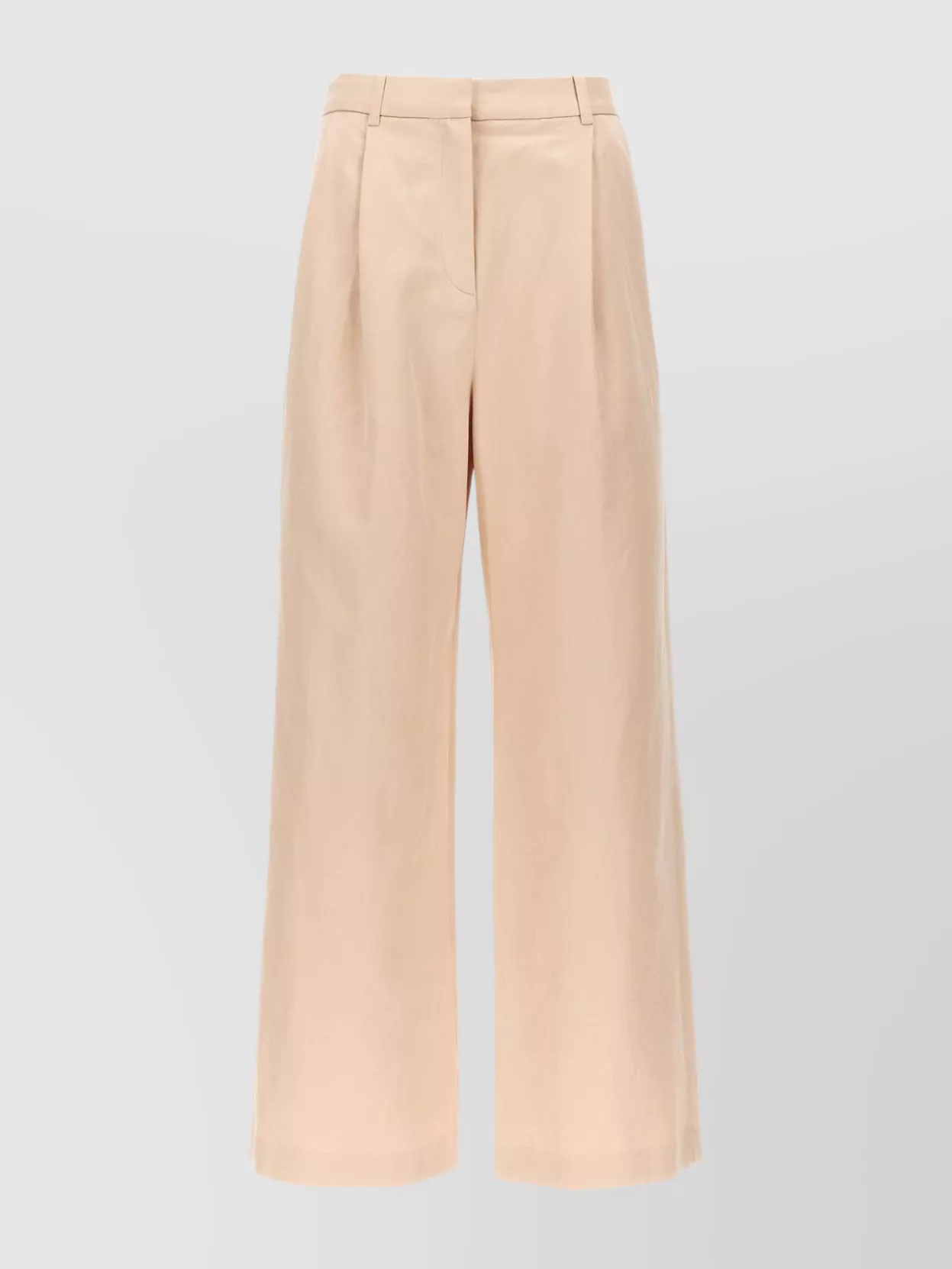 Loulou Studio Trousers Wide Leg Pleated Front In Neutral
