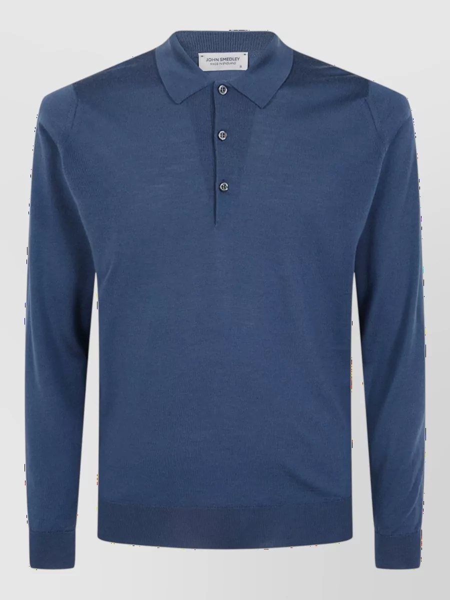 John Smedley merino wool long sleeve polo shirt