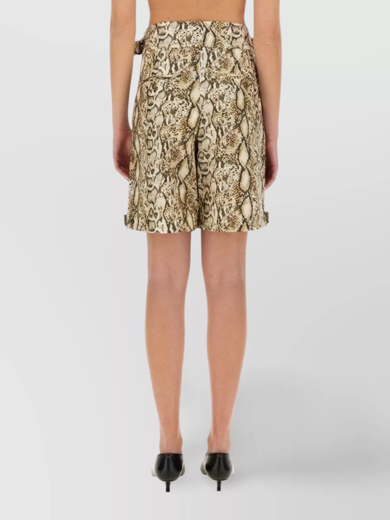 ISABEL MARANT WIDE FIT ANIMAL PRINT PLEATED SHORTS