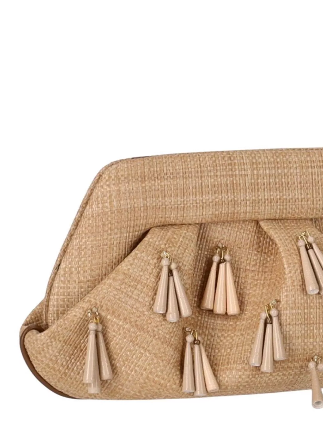 Themoirè Fringed Raffia Clutch Bag