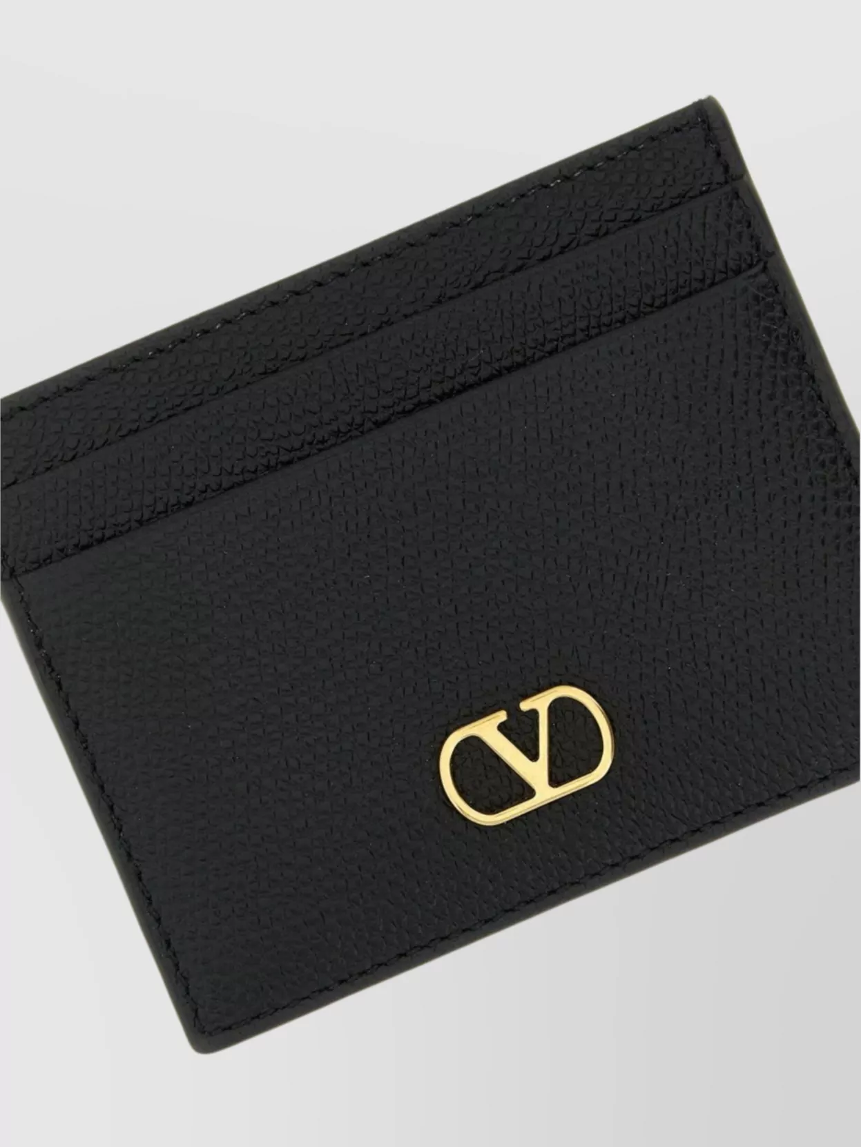 Valentino Garavani Vlogo Signature Textured Finish Cardholder