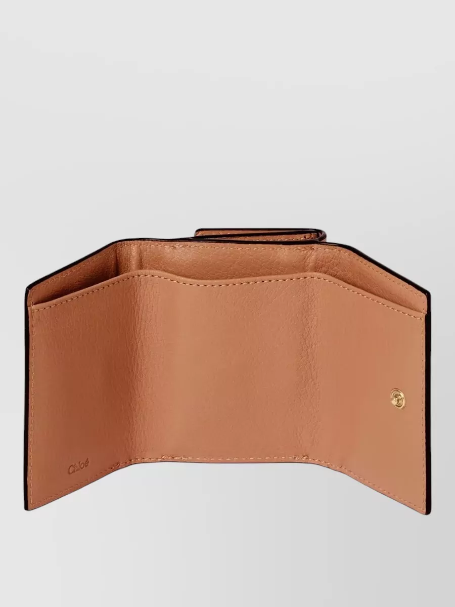 Chloé Paddington Trifold Leather Wallet Lock Detail