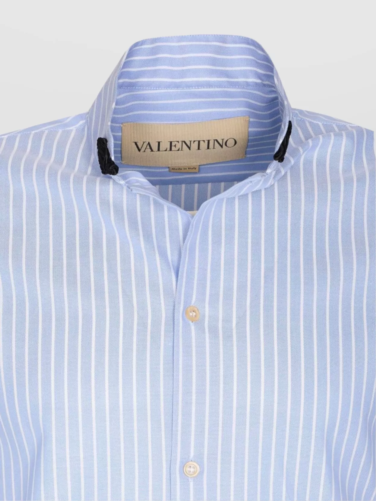 Valentino Garavani Striped Pattern Shirt Collar Detail