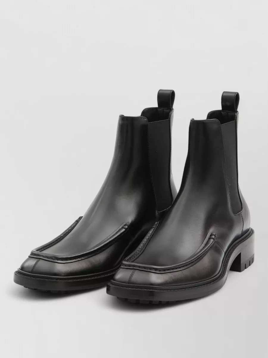 Saint Laurent Joe Leather Chelsea Boots Lug Sole