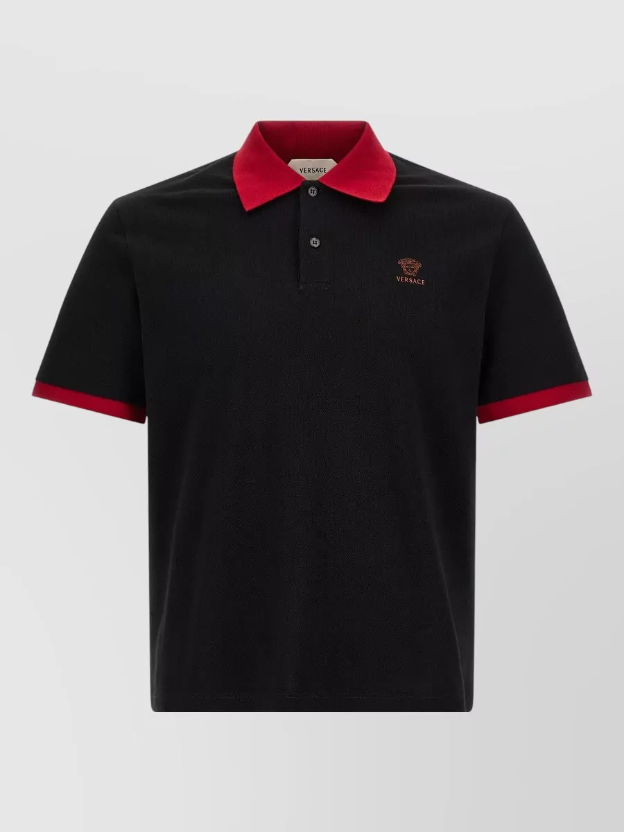 Versace cotton piqué short-sleeve polo shirt