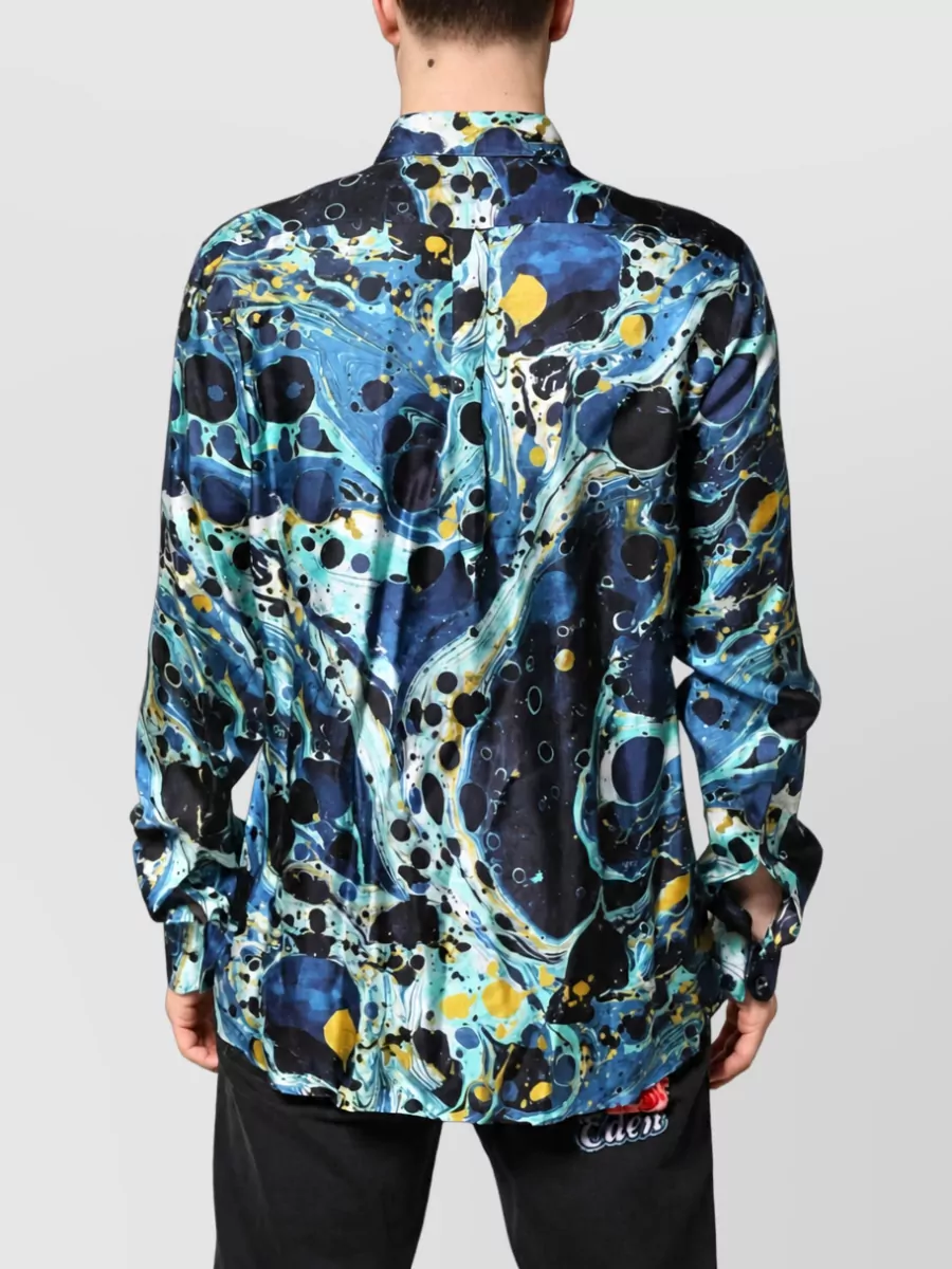 Dolce&Gabbana Silk Marble Print Dress Shirt