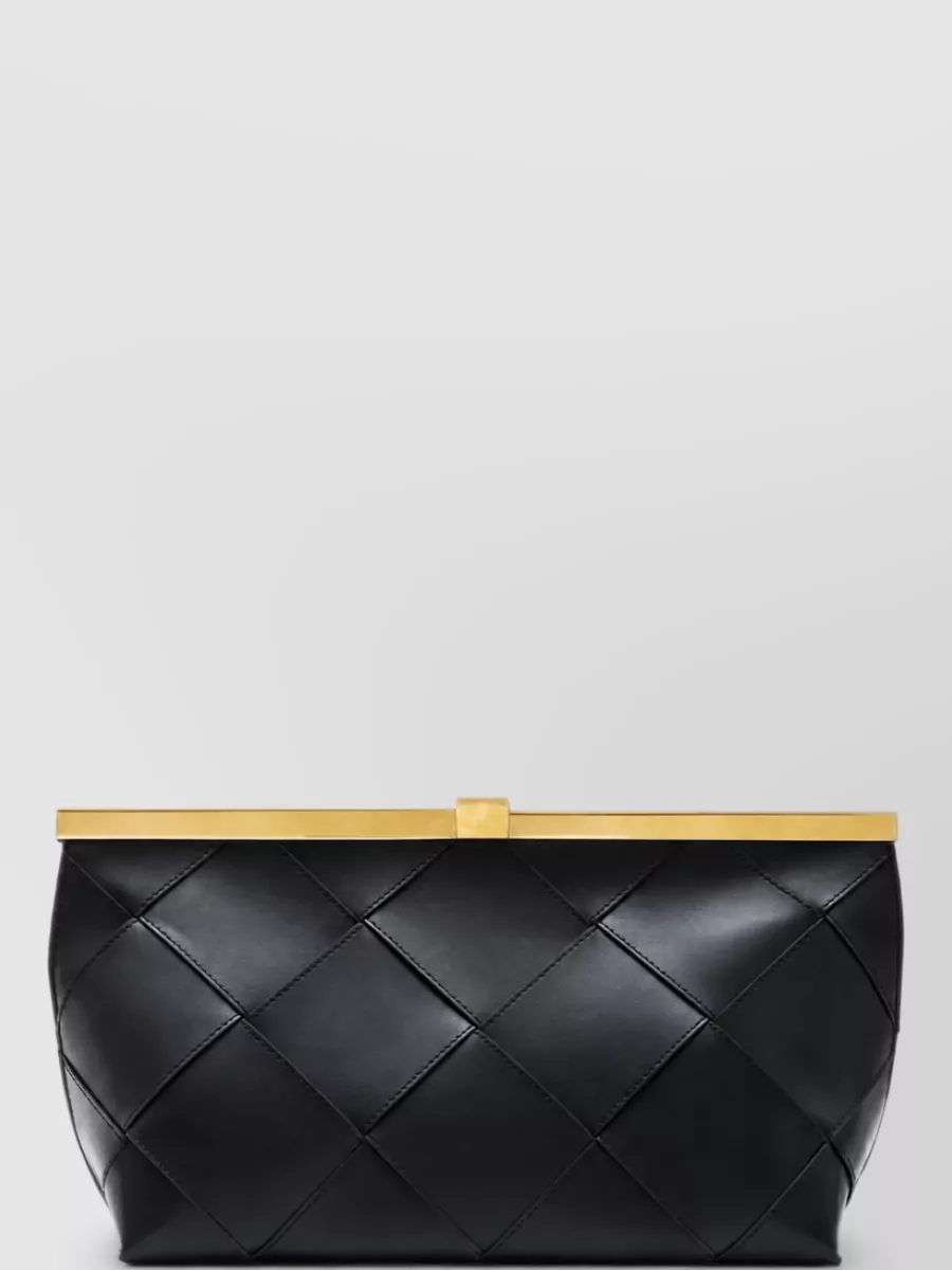Anine Bing Braided Leather Clutch Bag