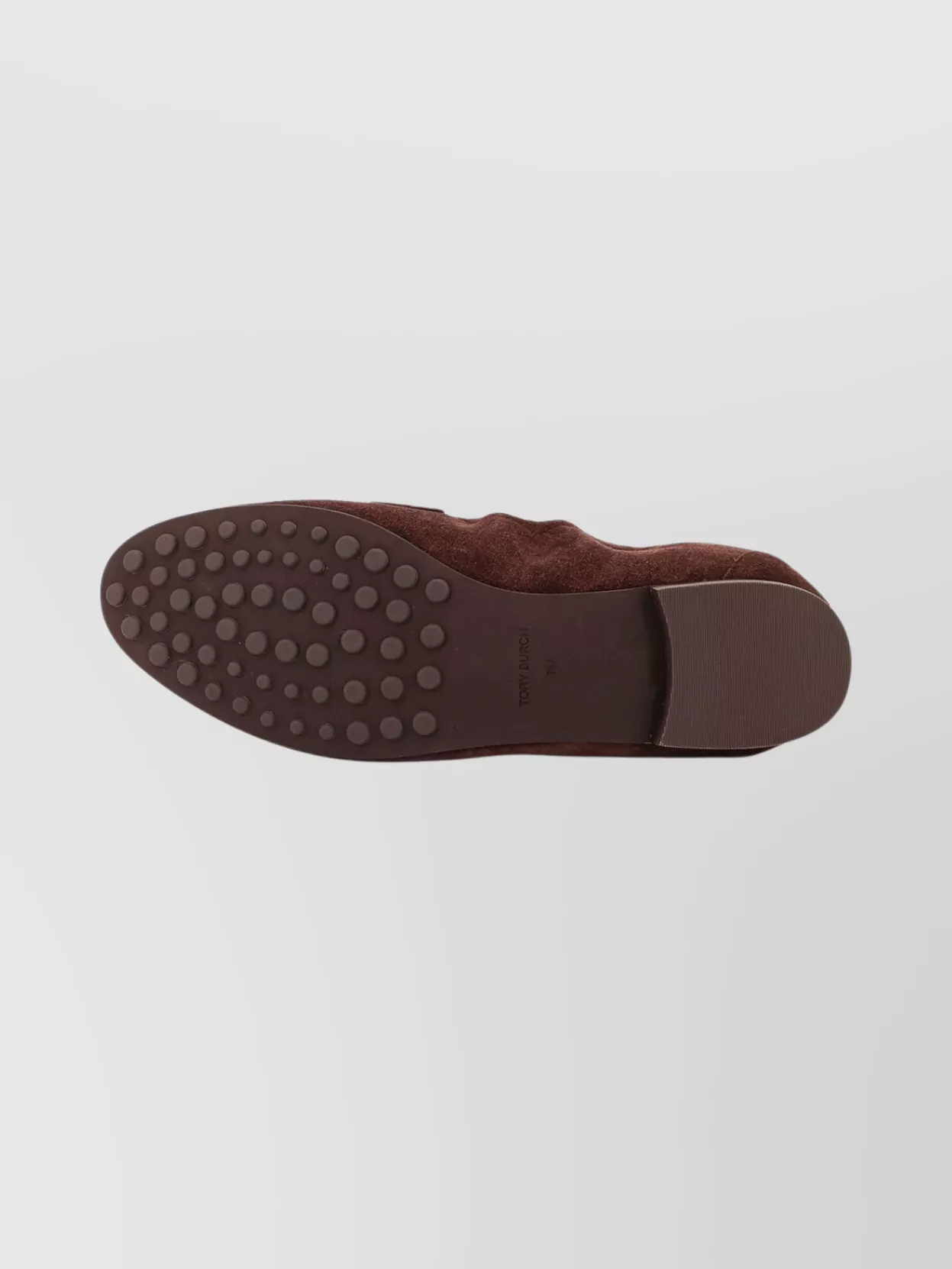 Tory Burch Suede Loafers Featuring Metal Logo Design