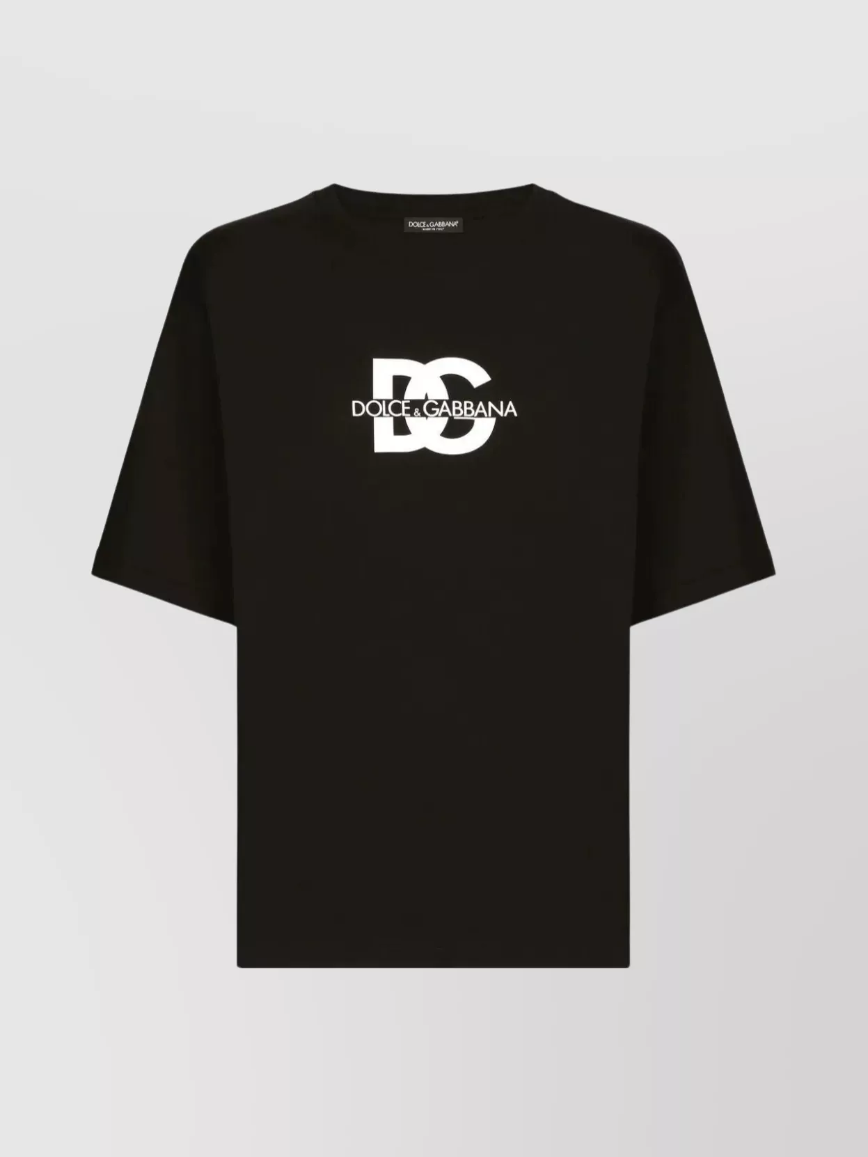 Shop Dolce & Gabbana Logo Crewneck T-shirt With Short Sleeves And Contrast Piping In Black