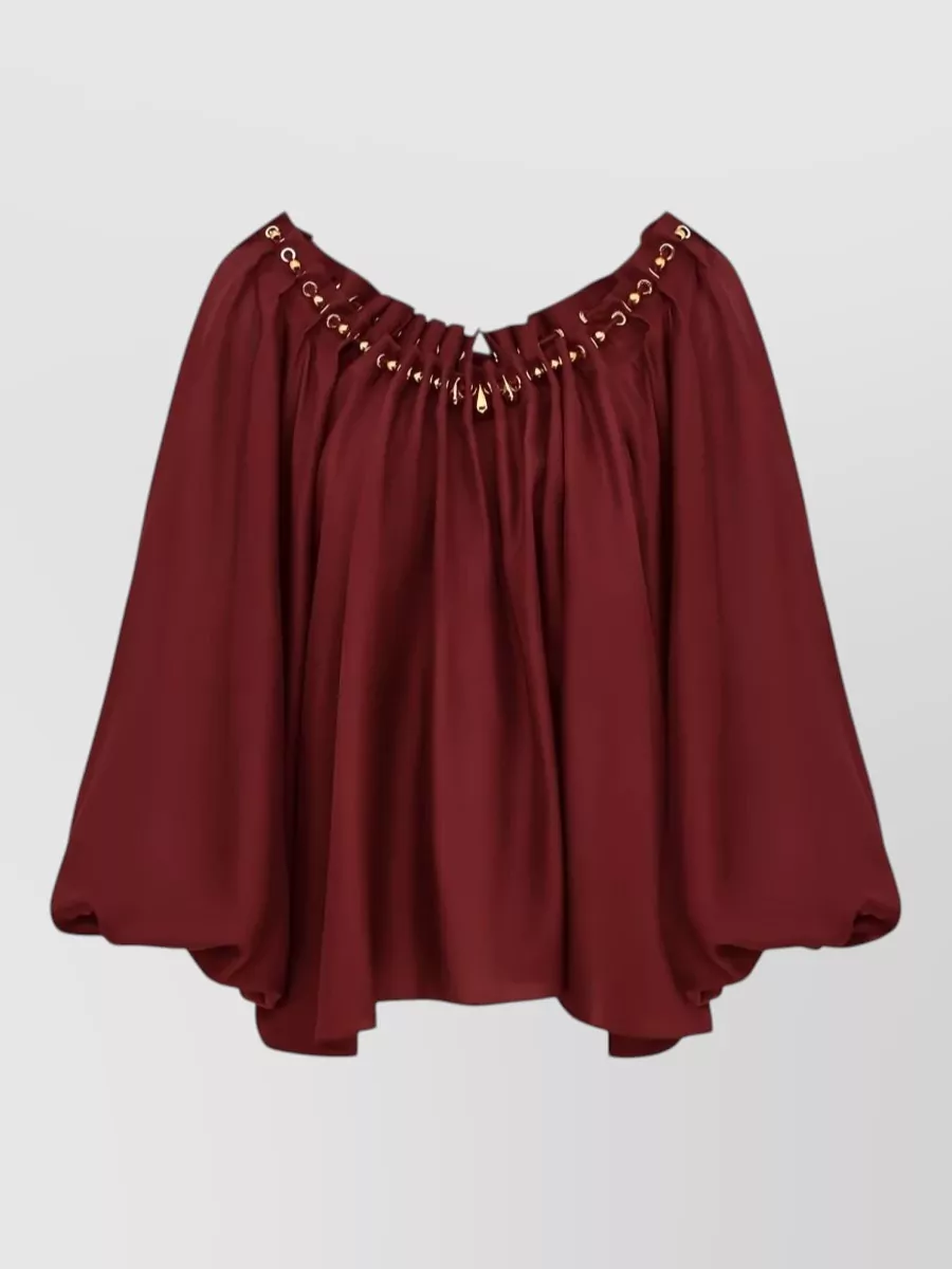 Zimmermann silk gathered bead blouse