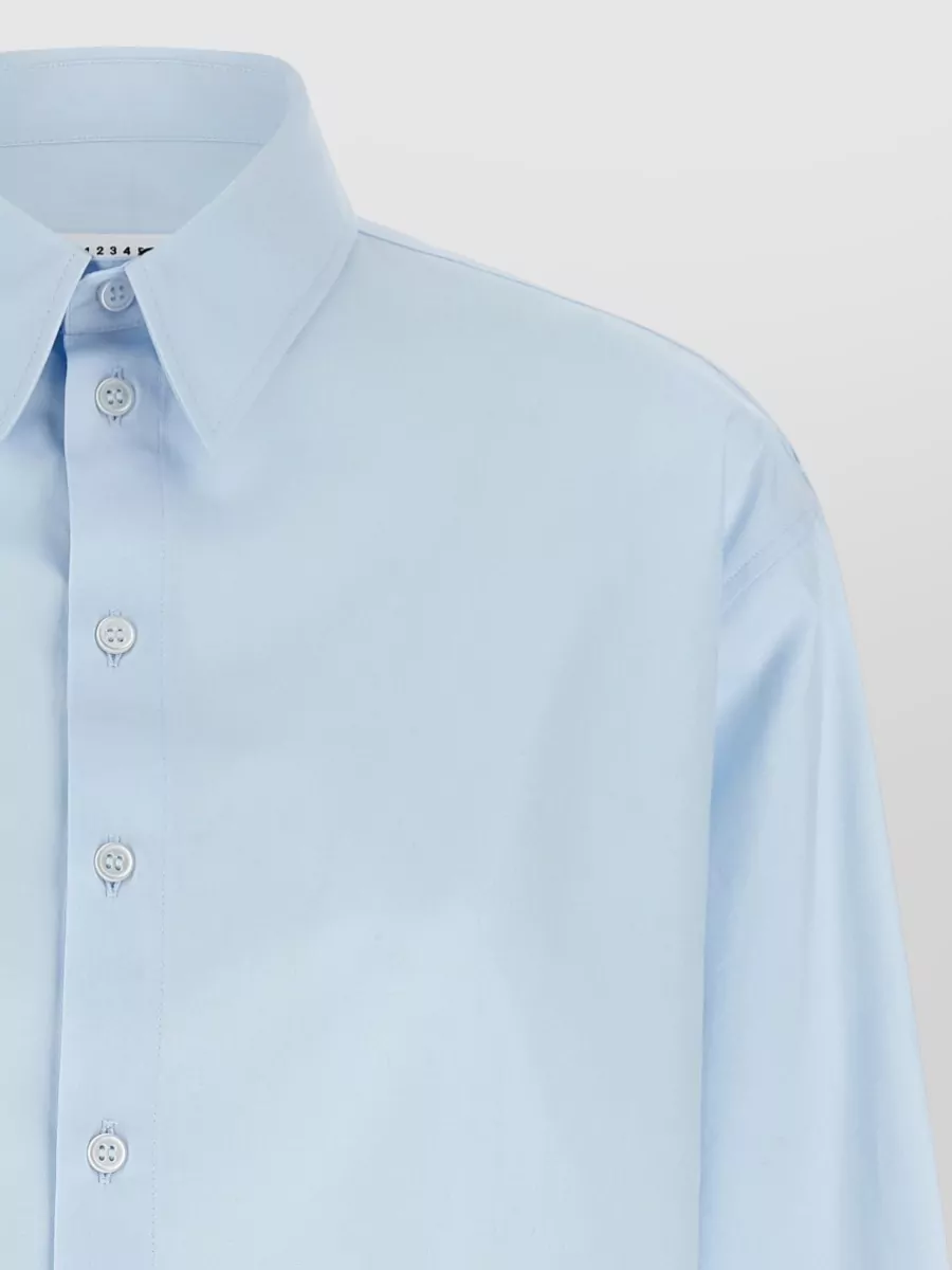 Mm6 Maison Margiela Poplin Shirt Straight Cut Long Sleeves Cuffs