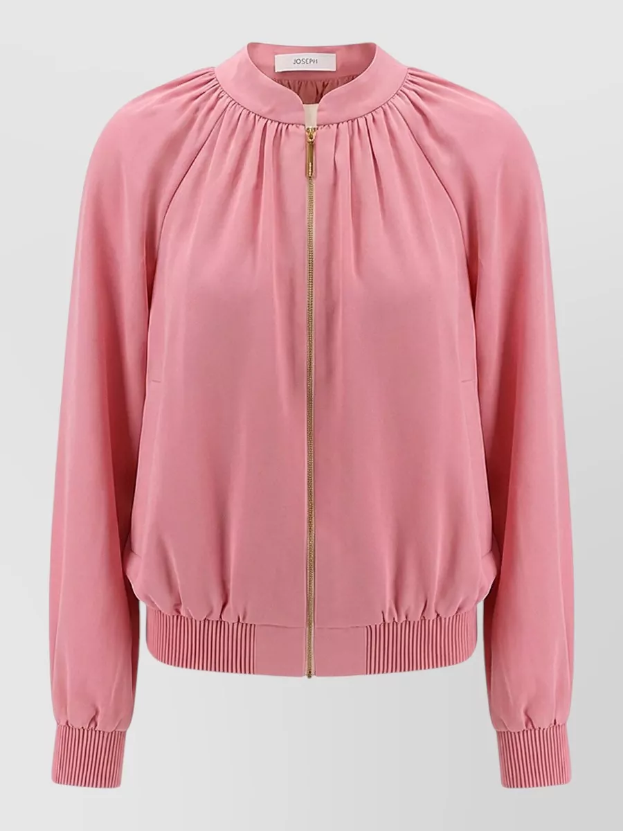 Joseph satin ribbed-trim jacket