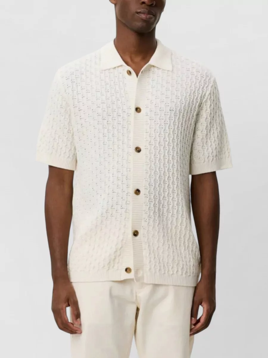 Les Deux Short-Sleeve Knitted Cardigan