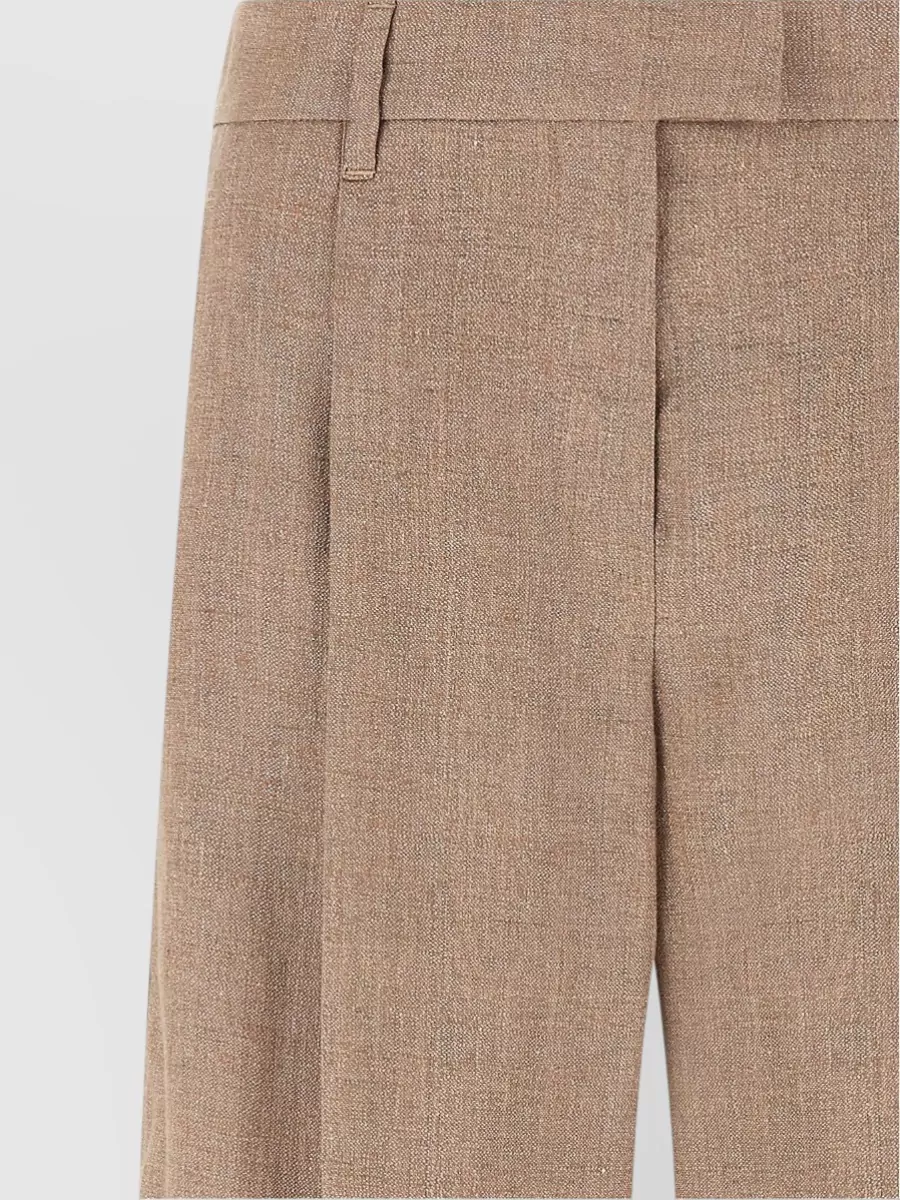 Brunello Cucinelli Pleated Front Wide Leg Tailored Trousers