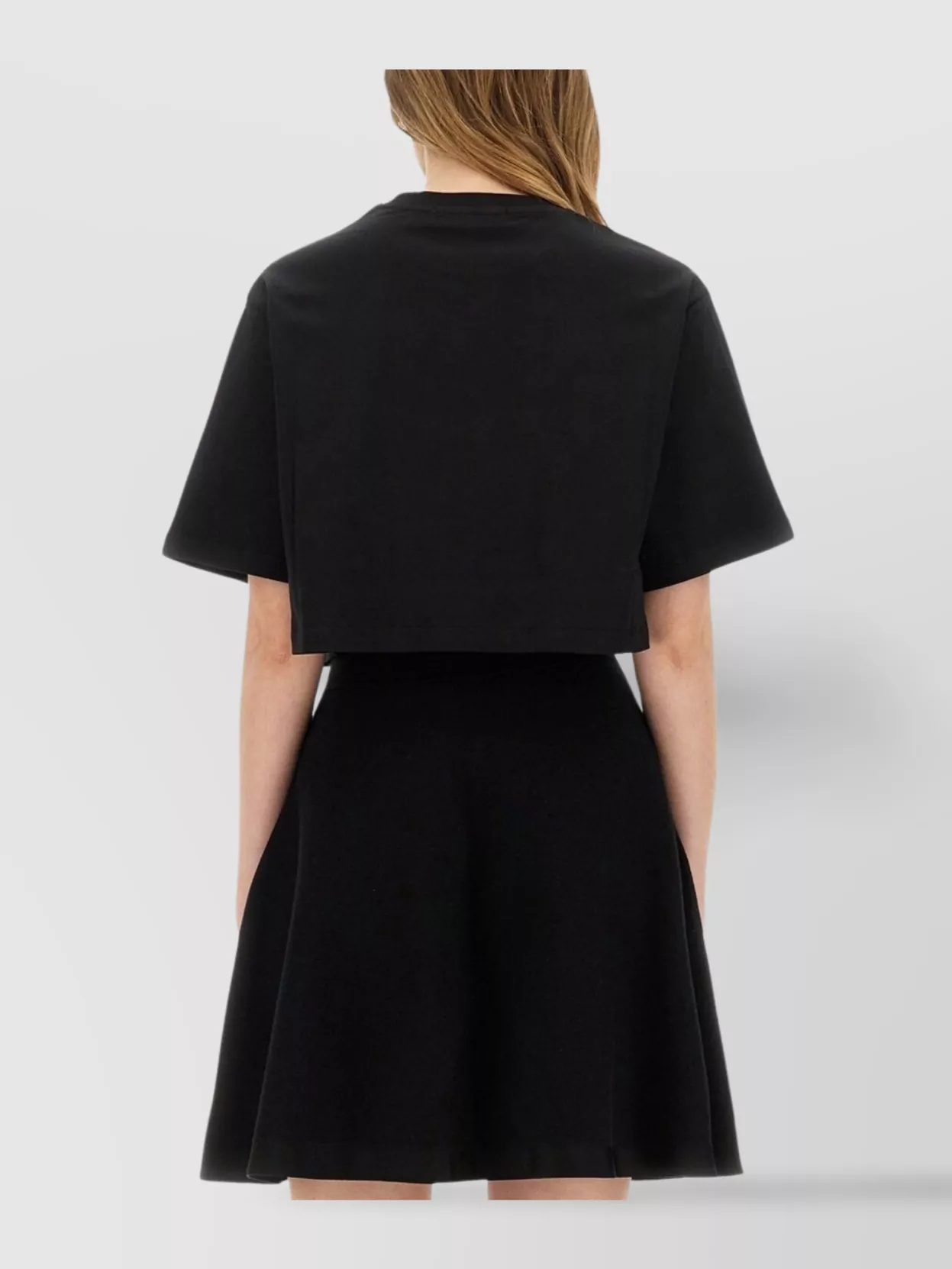 Msgm Short Sleeve Cropped Crew Neck Top