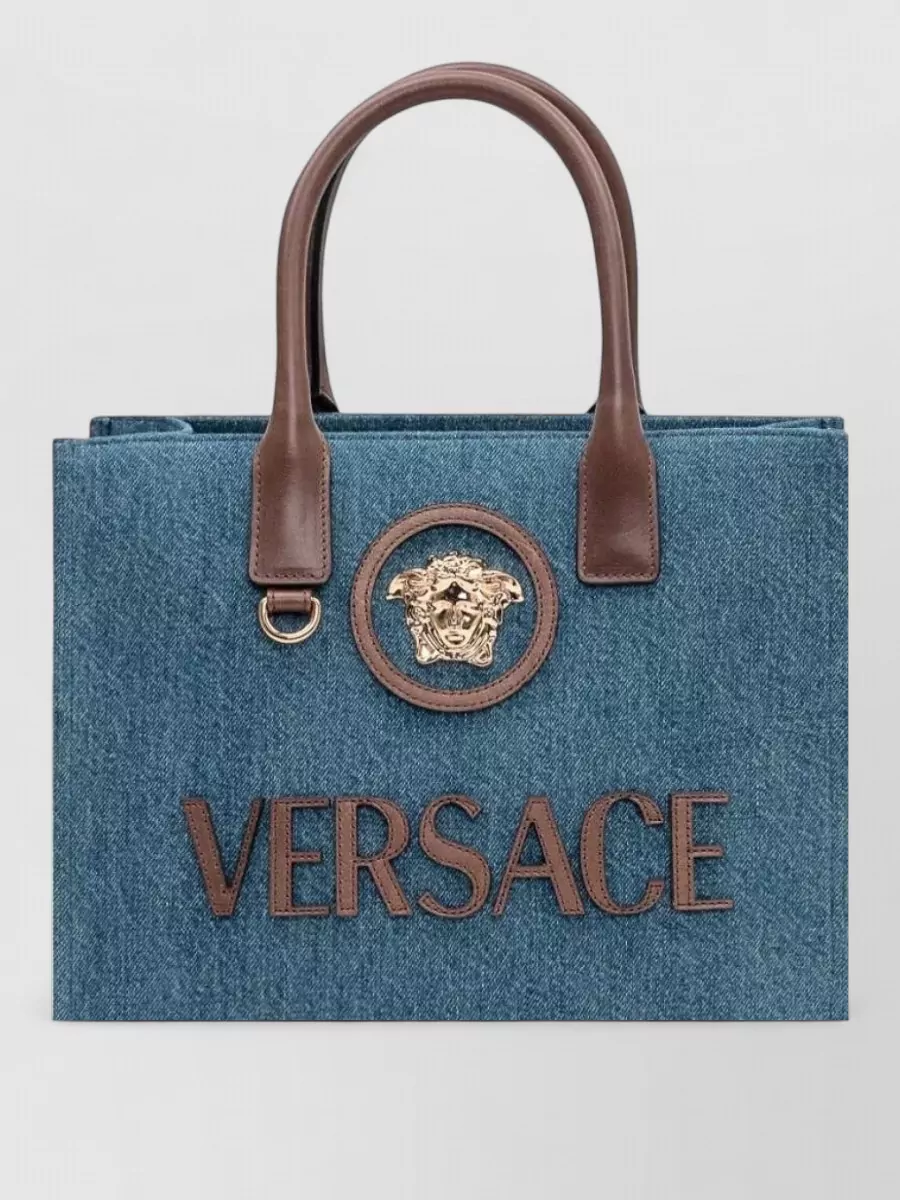 Versace La Medusa Small Leather Tote Bag