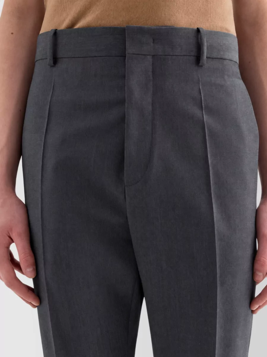 Jil Sander Fil-À-Fil Pleated Flared Trousers