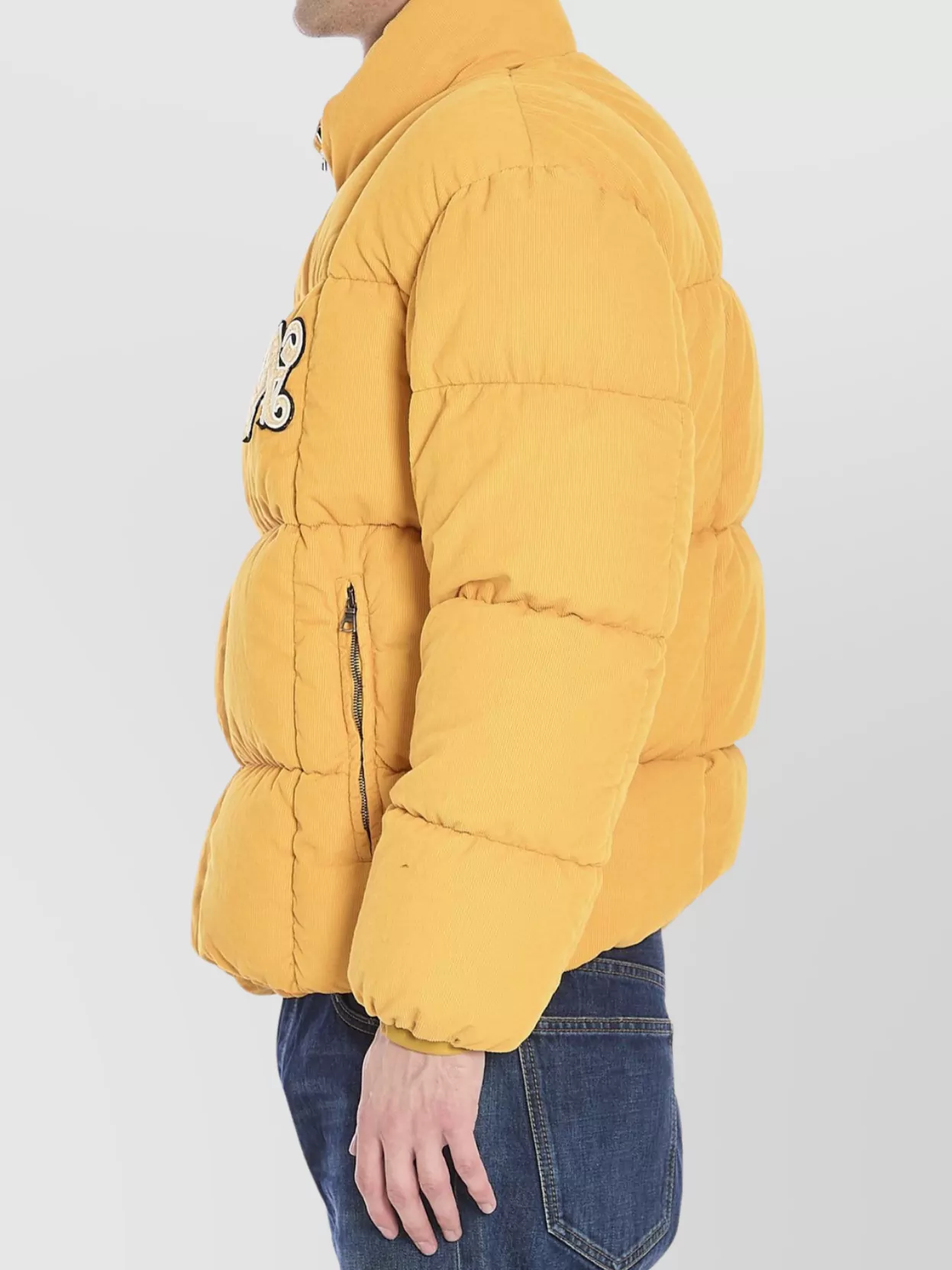 Palm Angels Monogram Corduroy Puffer Jacket In Multi