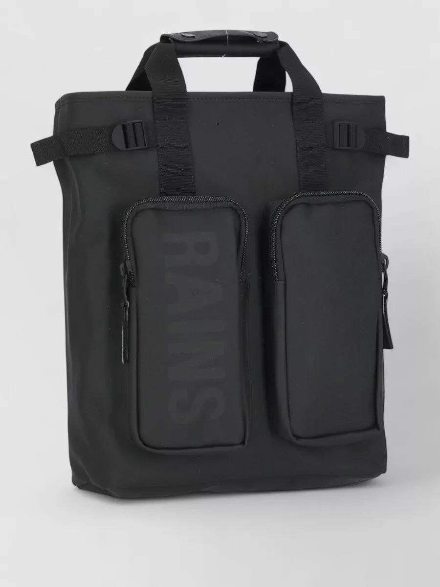 Rains Unisex Backpack Logo Detail Rear Pocket