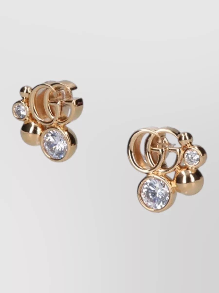 Gucci Crystal-Embellished Logo-Detail Earrings