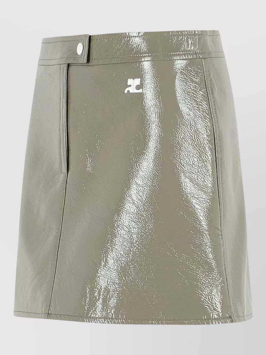 Courrèges Reedition High Waist Polyester Blend Miniskirt In Green