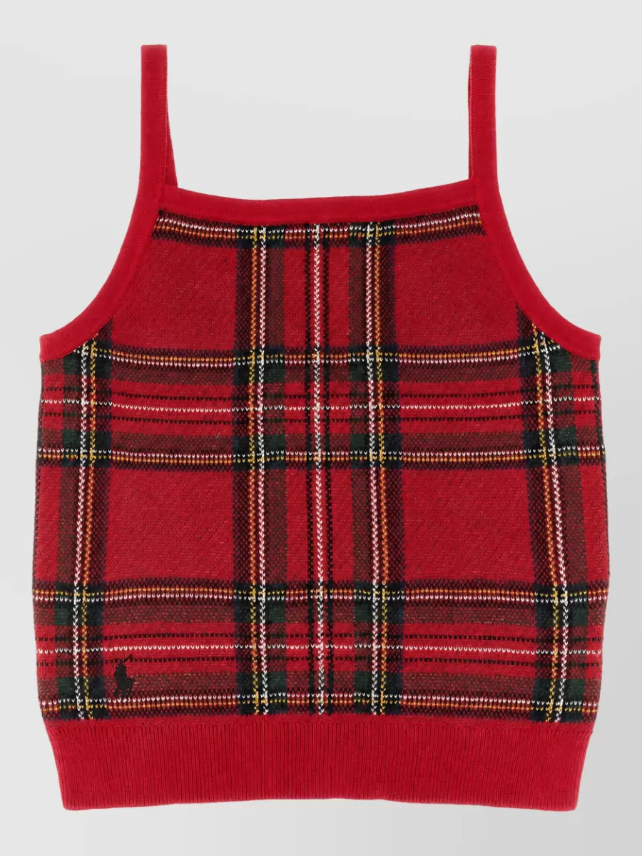 Polo Ralph Lauren Tartan Knit Cardigan And Top Set