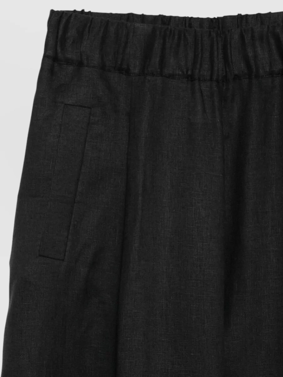 Semicouture Linen Wide-Leg Knee-Length Shorts