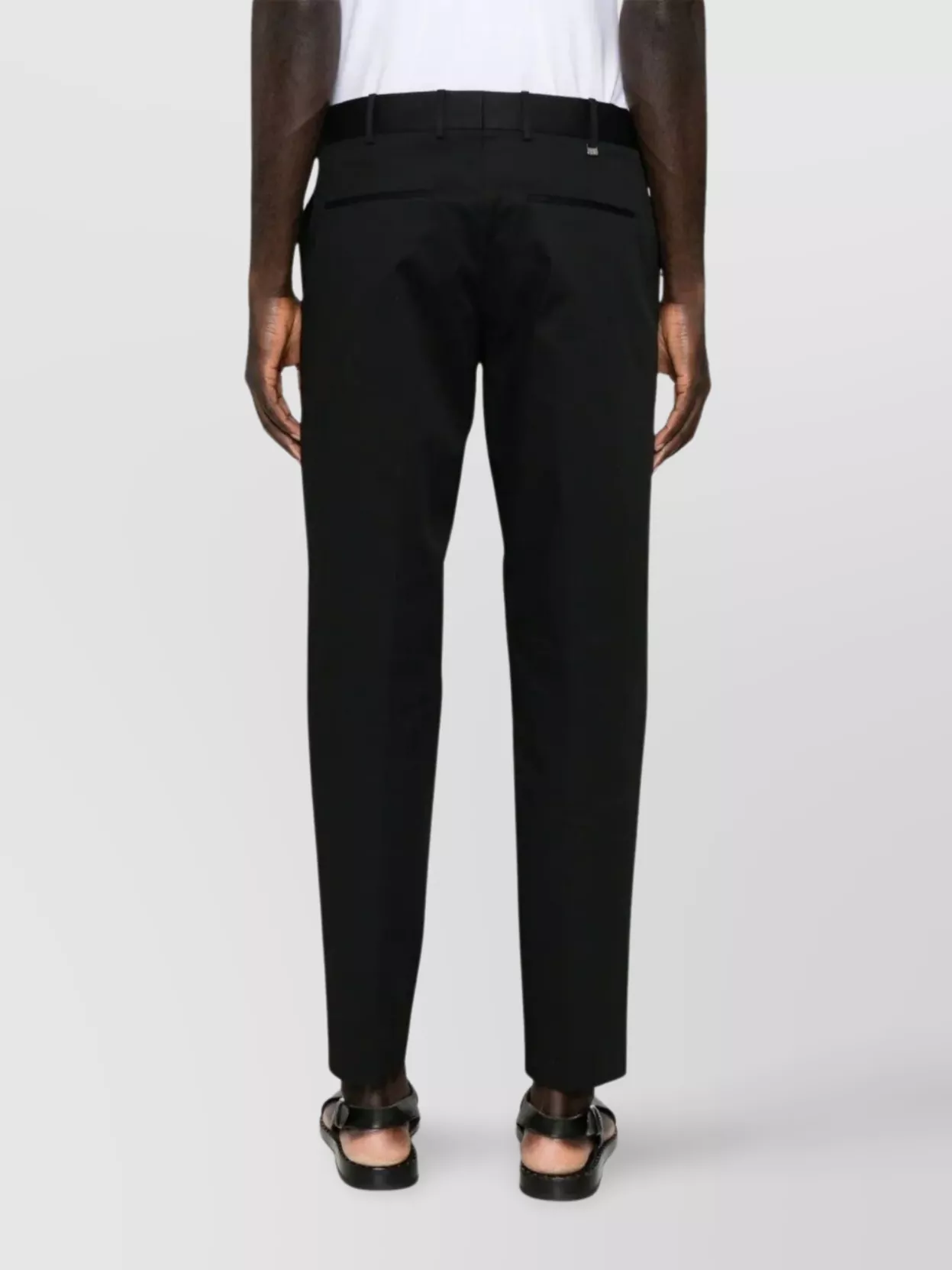 Pt Torino Refined Black Trousers With Hidden Closure