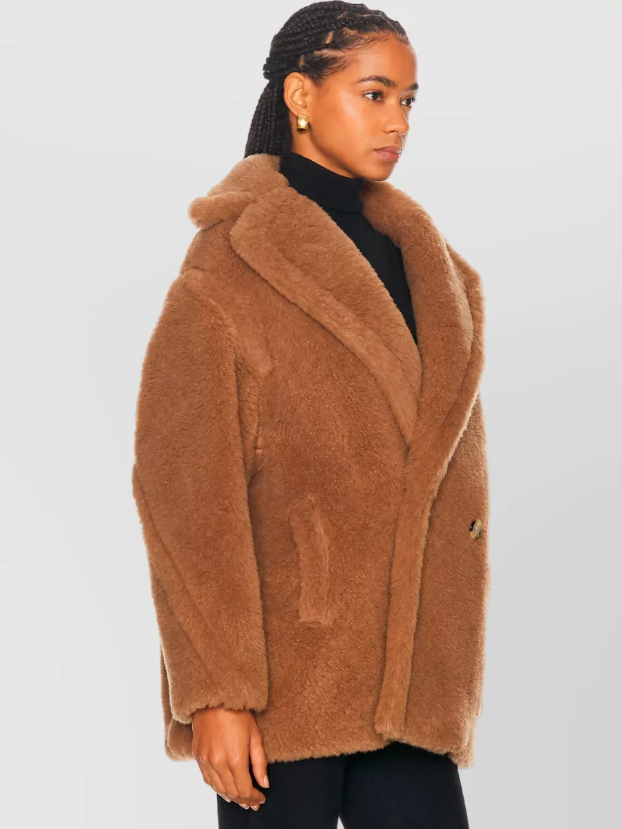Max Mara Camel Hair Wool-Effect Double-Breasted Fitted Jacket