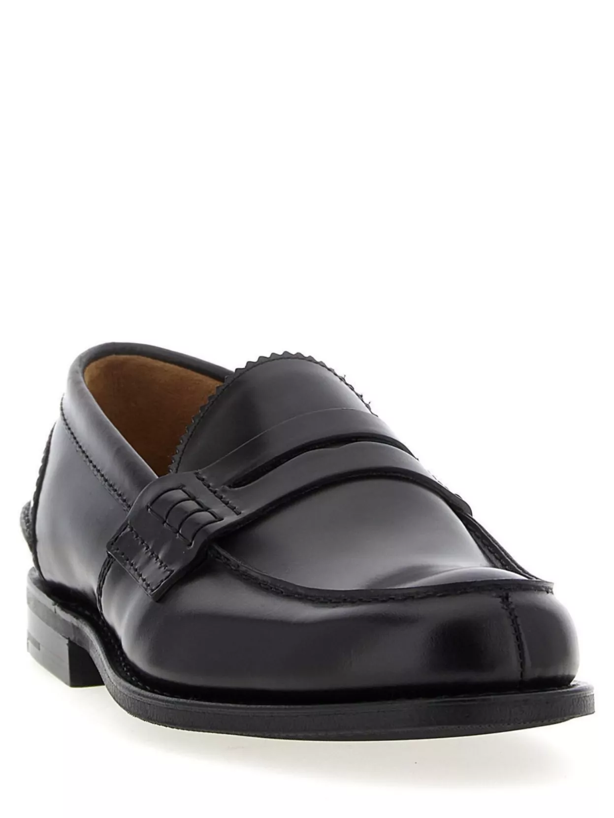Church's Round Toe Penny Strap Loafers With Stitching
