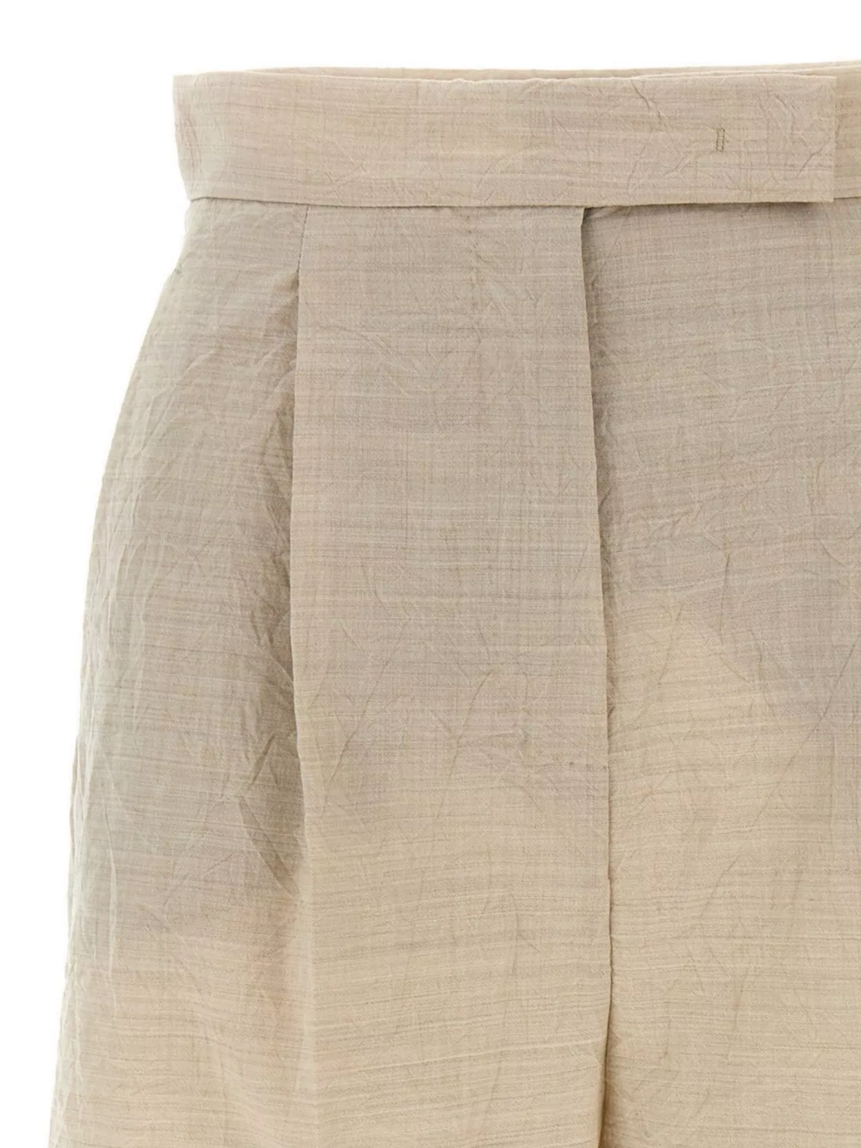 MAX MARA FRONT PLEATED SHORTS WITH BACK BUTTONED POCKETS