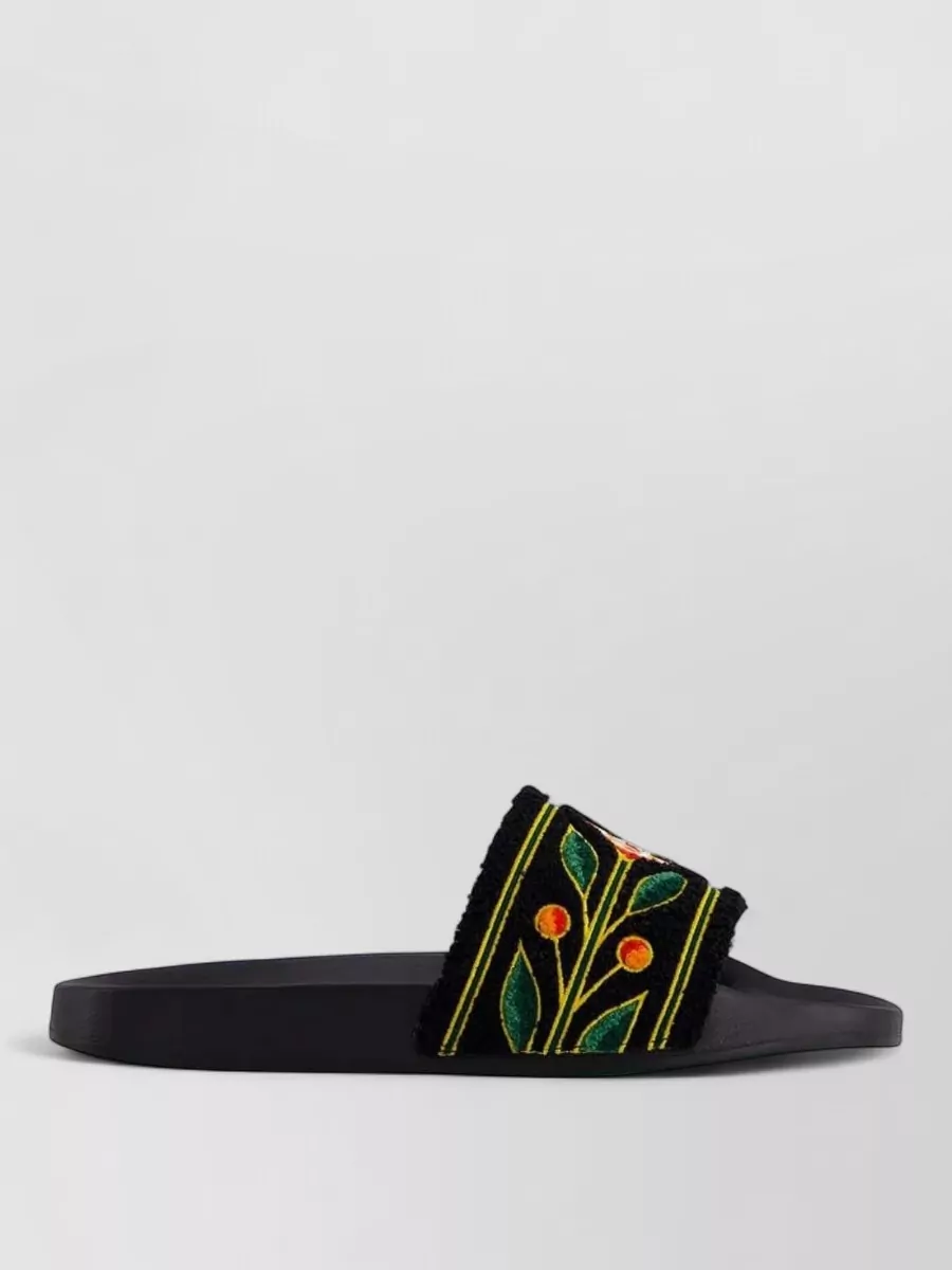 Casablanca Embroidered Terry Slides