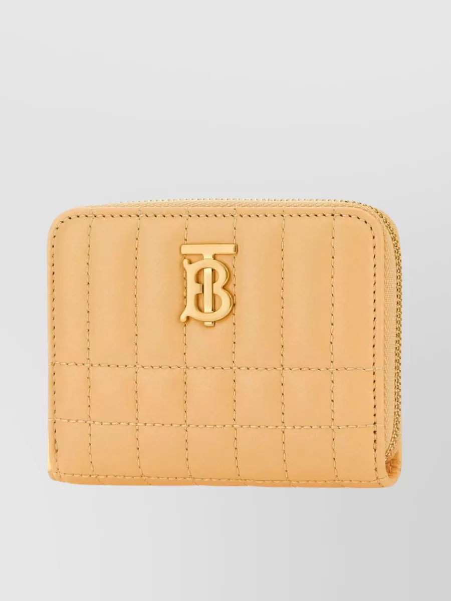 Shop Burberry Nappa Leather Quilted Wallet In Beige