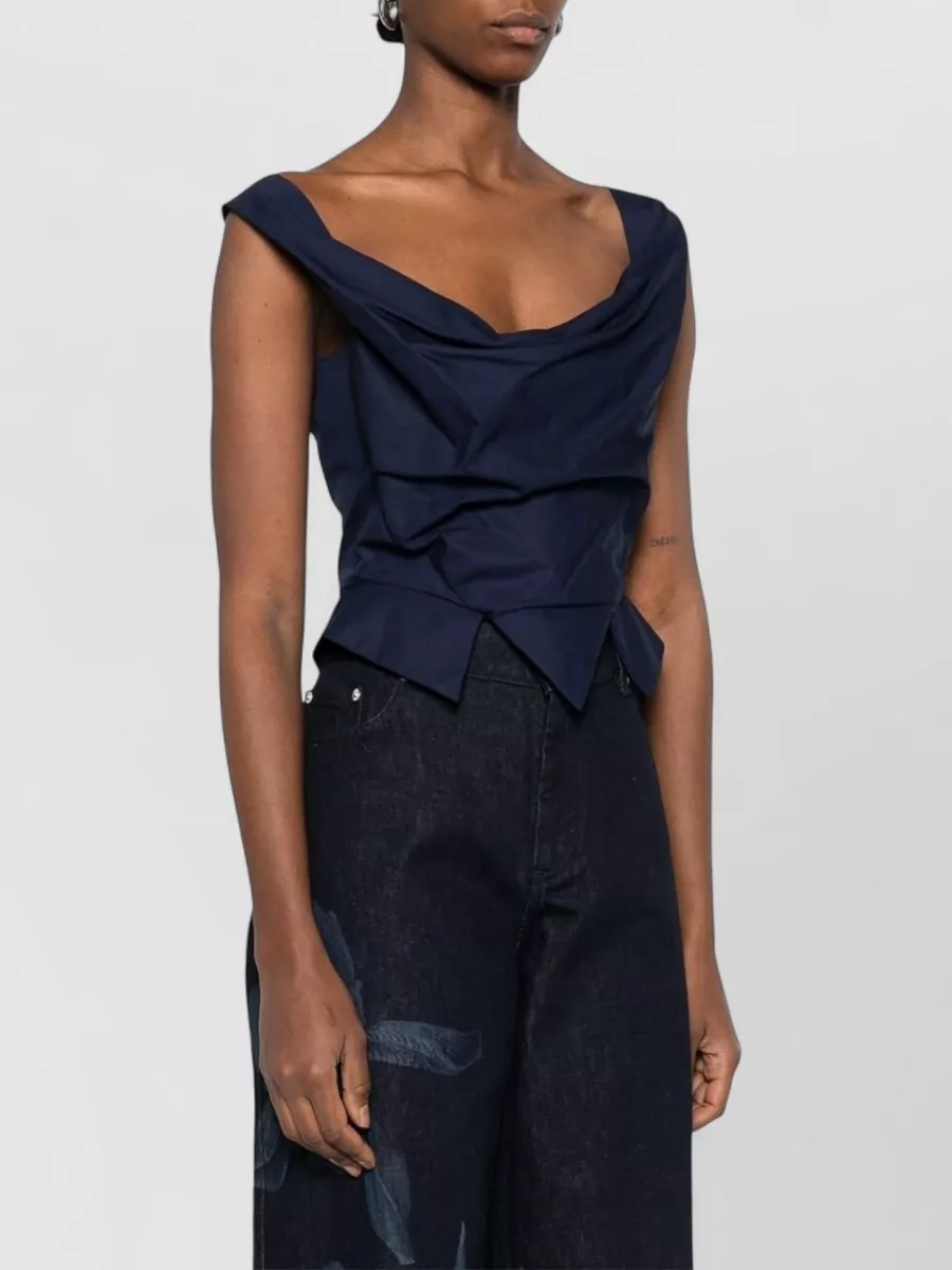 Vivienne Westwood Draped Square Neck Top Fitted Waist