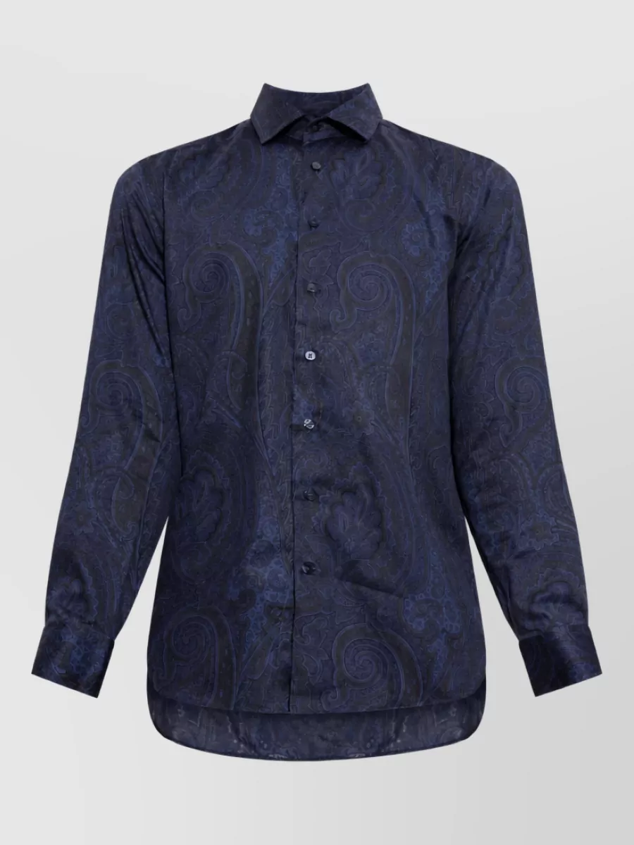 Etro cotton printed long-sleeve shirt