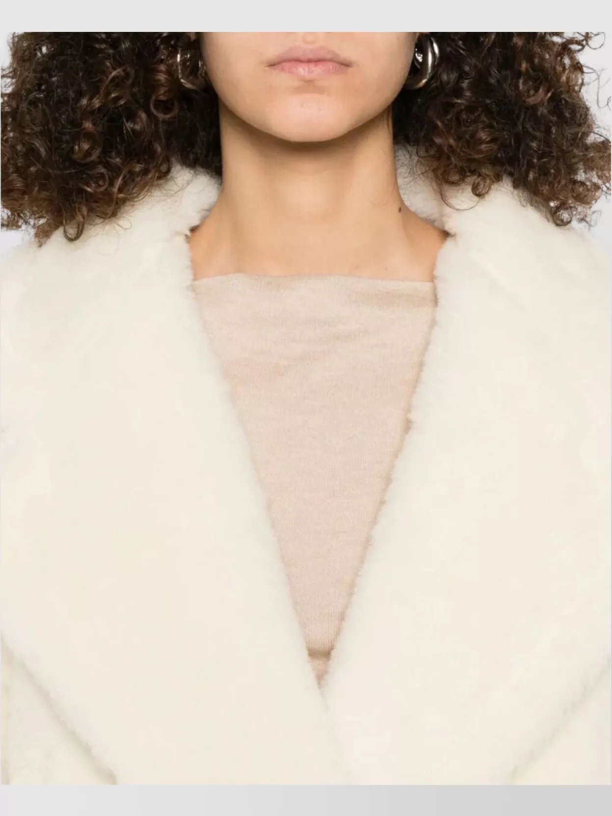 Max Mara Cropped Faux Fur Jacket With Long Sleeves