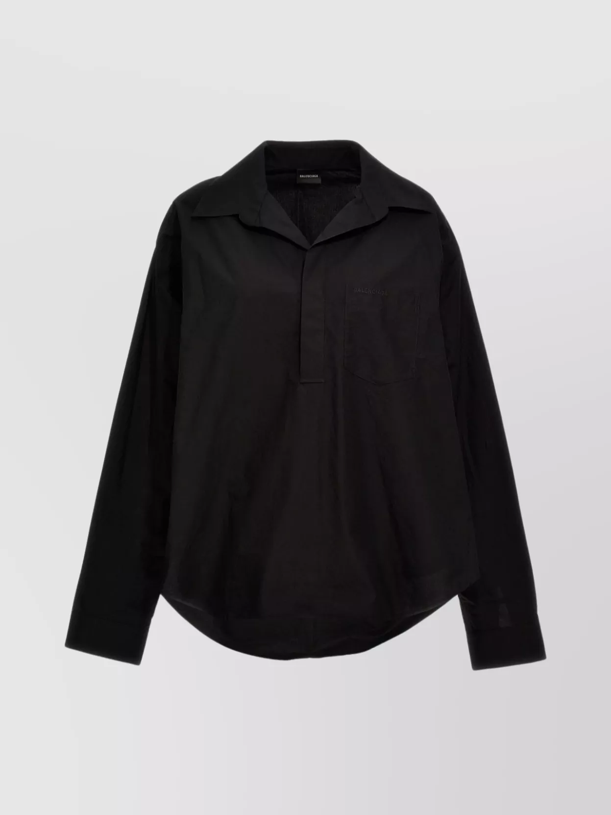 Shop Balenciaga Textured Shirt With Pocket And Collar