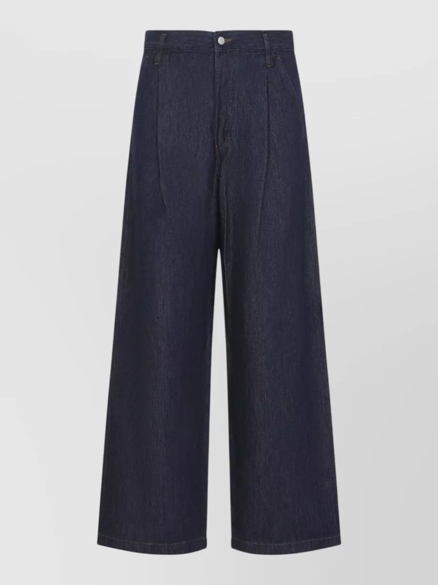 Dries Van Noten denim high-rise pleated wide-leg jeans