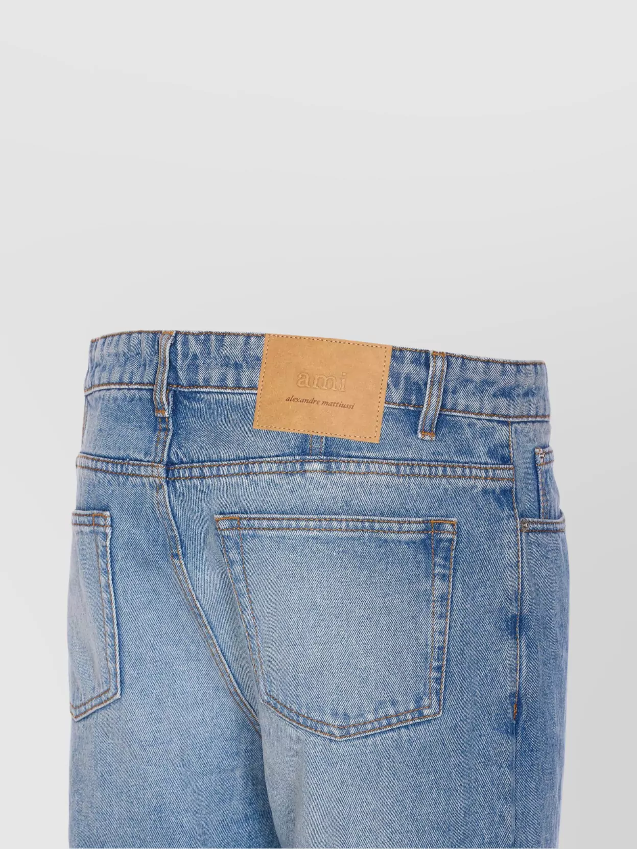 Ami Paris Trousers With Belt Loops And Contrast Stitching