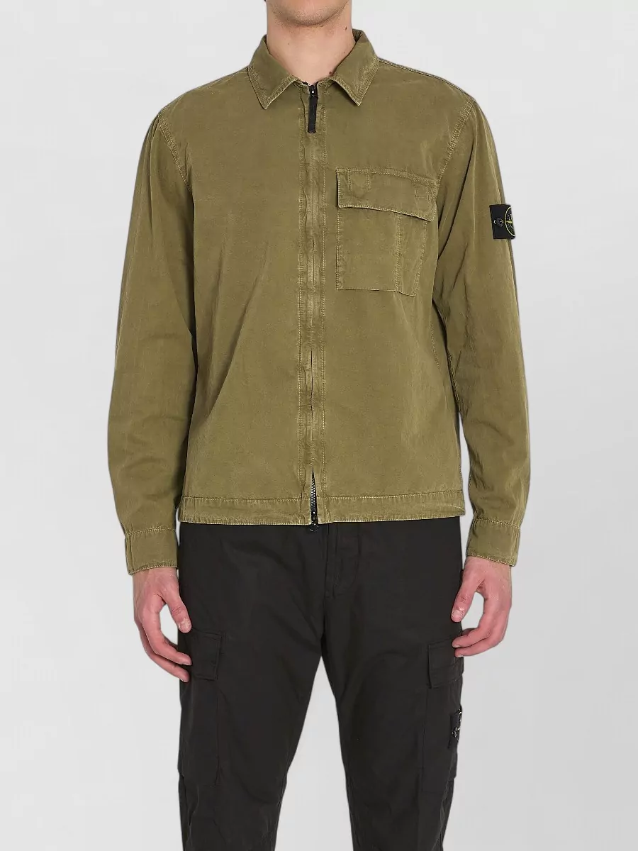 Stone Island Cotton Crinkled Regular-Fit Shirt Jacket