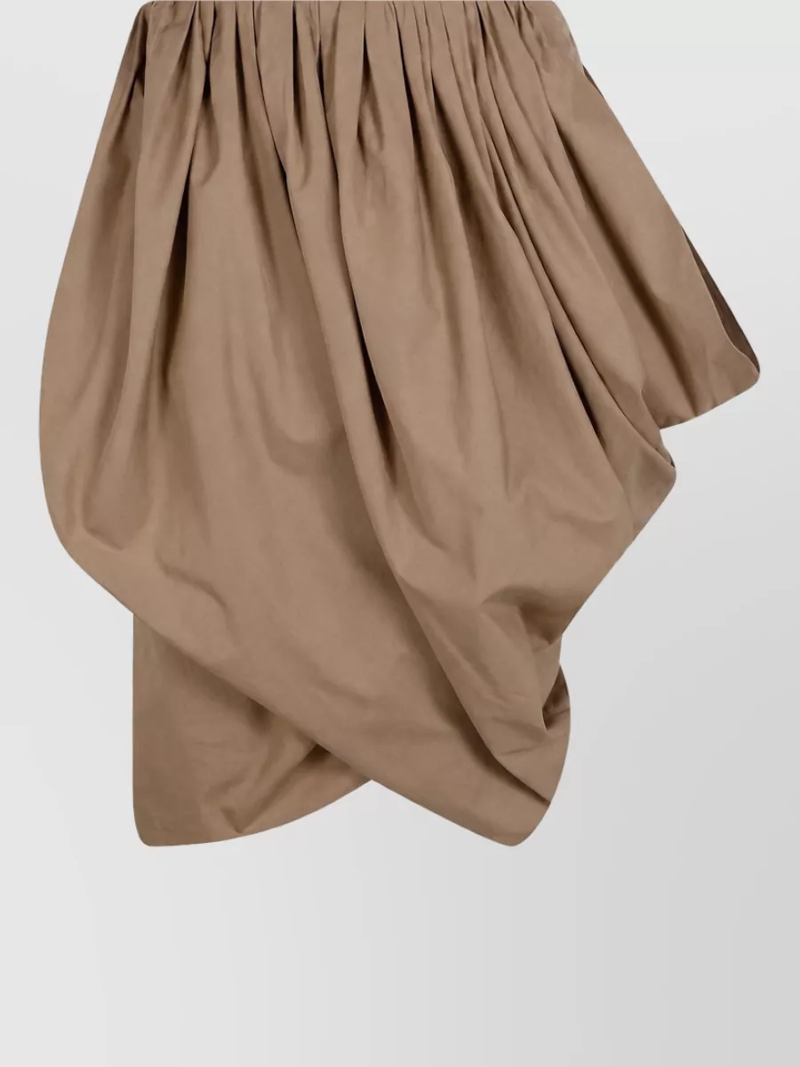 Chloé Cotton Draped Gathered-Waist Asymmetric Skirt