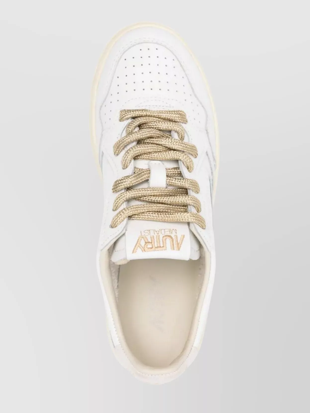 Autry Medalist Low Sneakers In White Leather And Suede Heel Tab In White