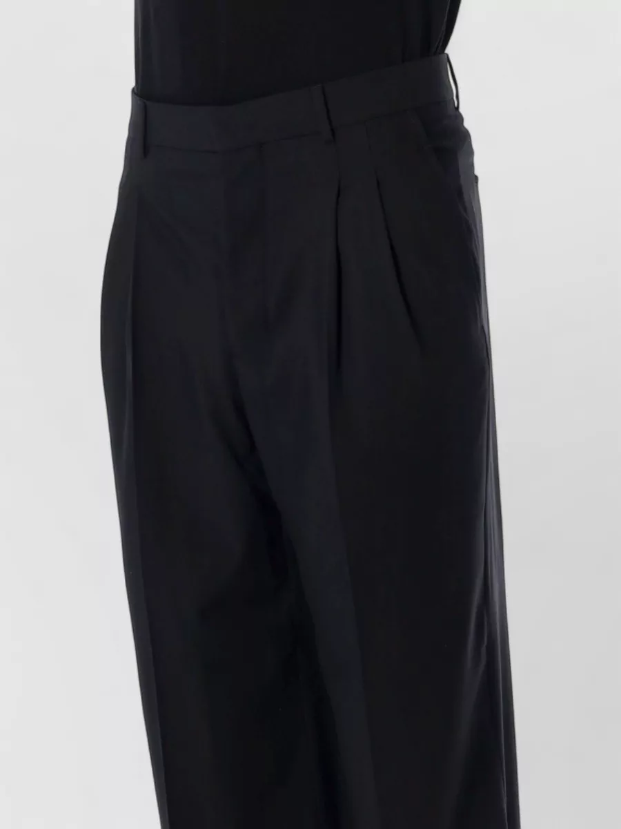 Ami Paris Tailored Wool Trousers High Rise Pleated
