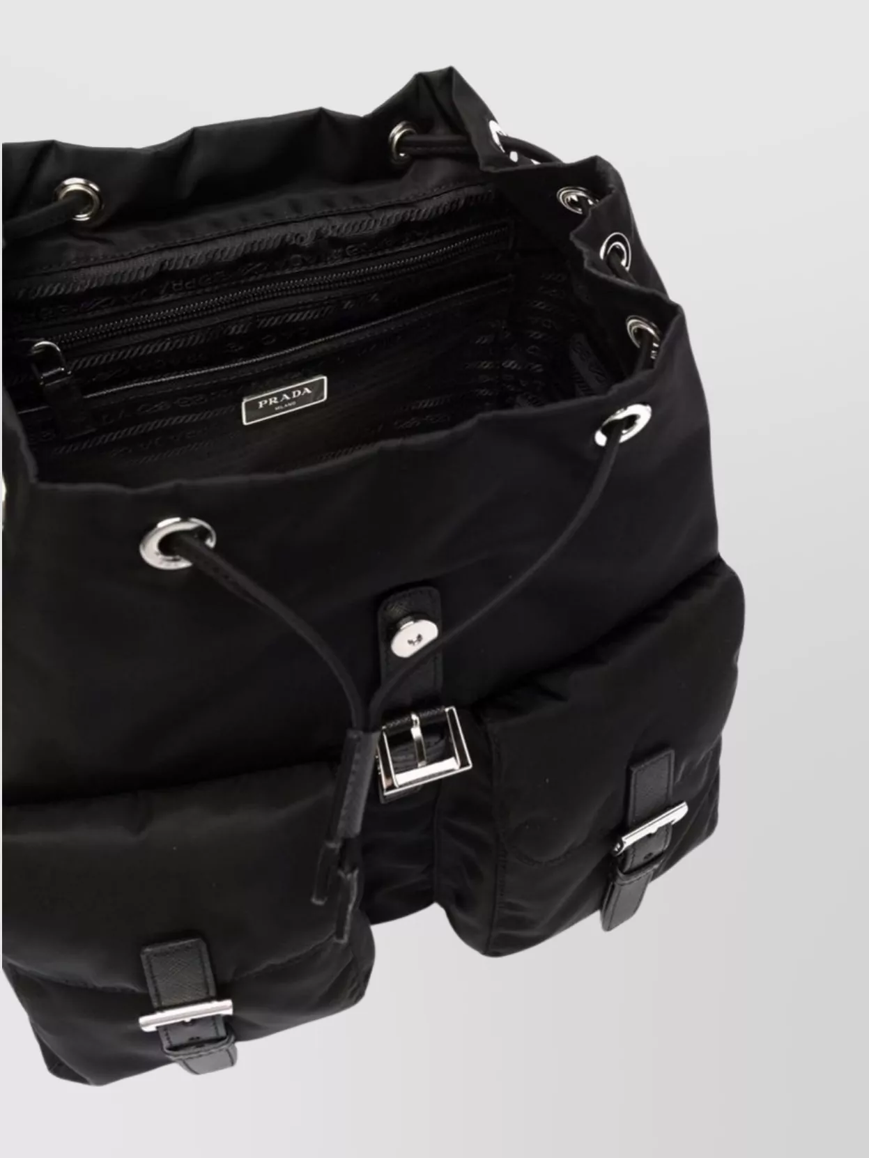 Prada Medium Backpack With Flap And Buckle
