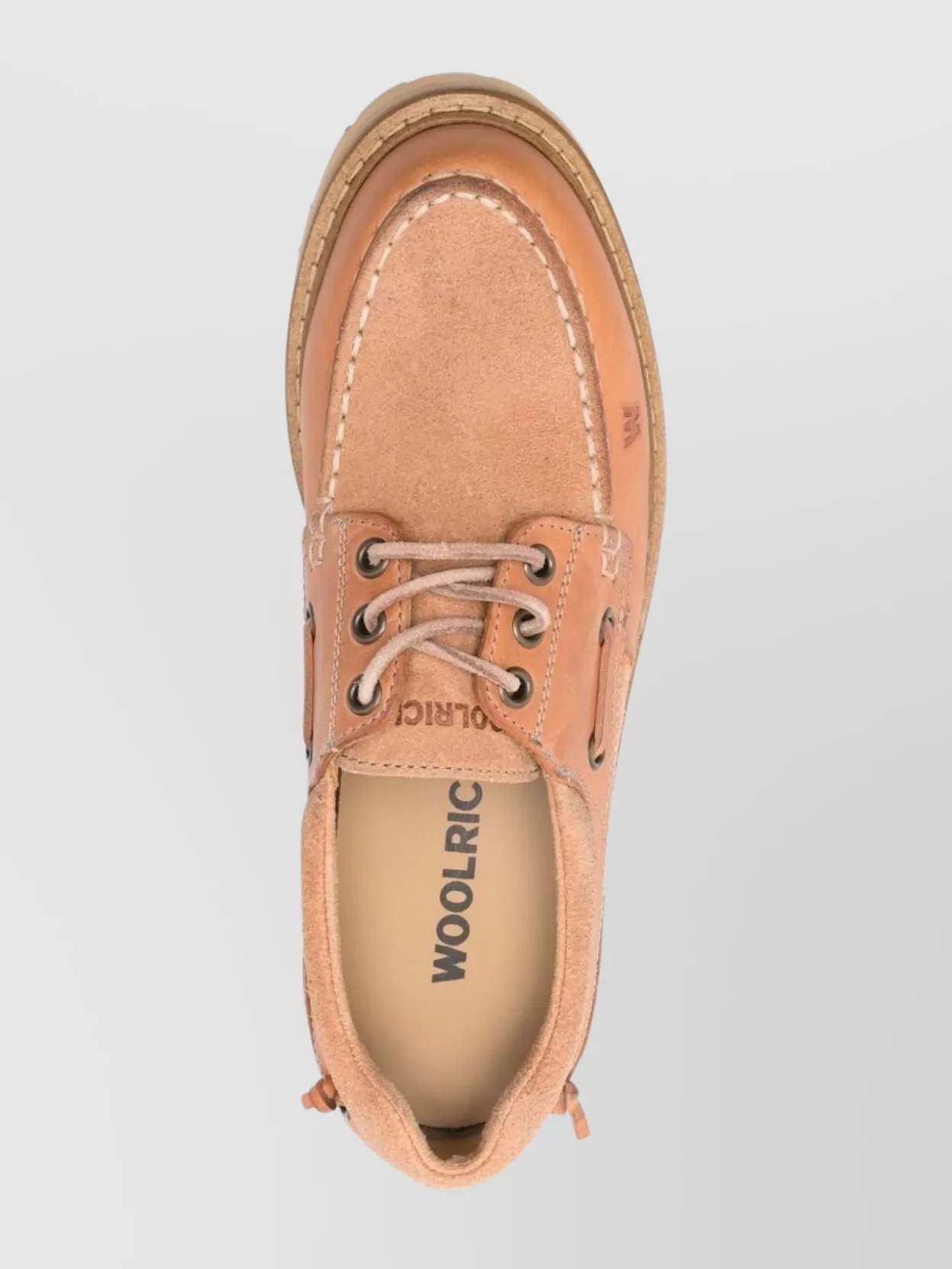 Woolrich Round Toe Leather Lace-up Boat Loafers In Brown