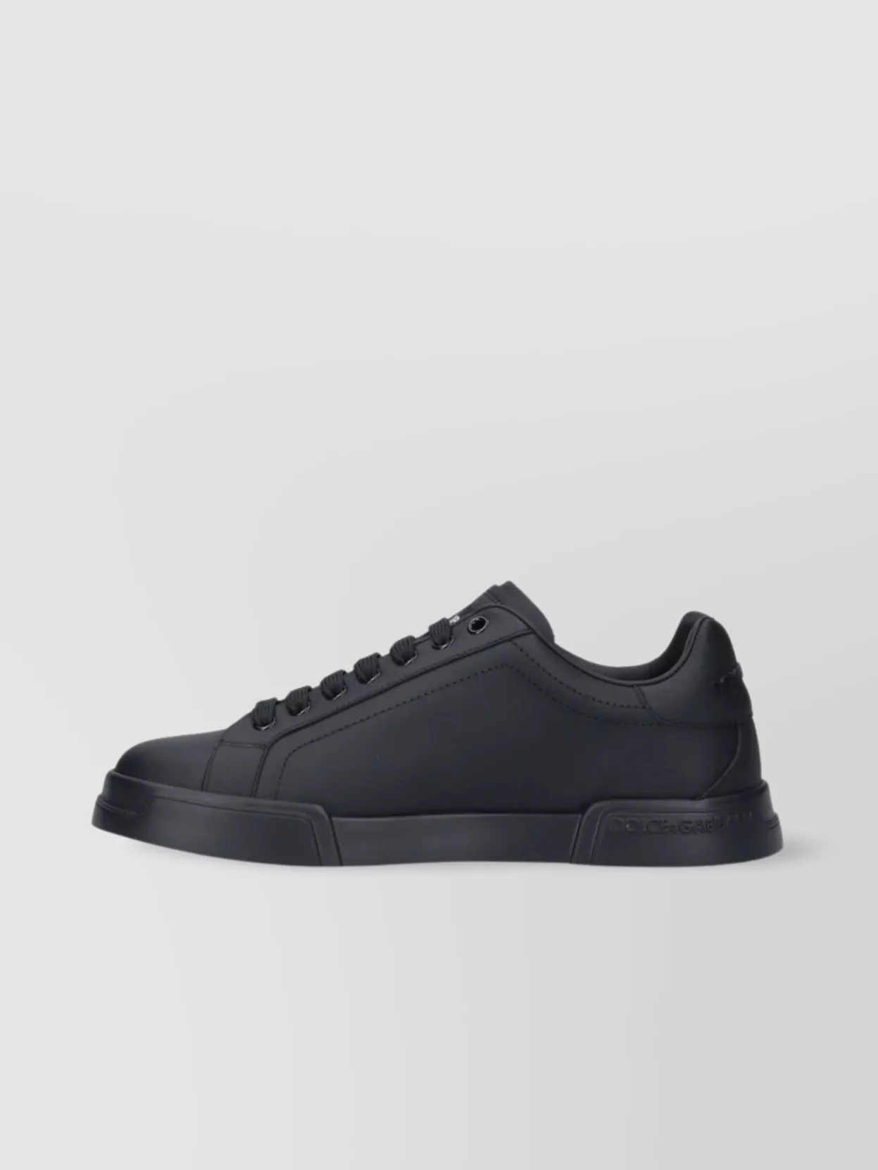 Dolce & Gabbana Portofino Light Black Sneakers With Logo Patch On The Tongue And Tonal Logo Lettering On The Heel In In Black
