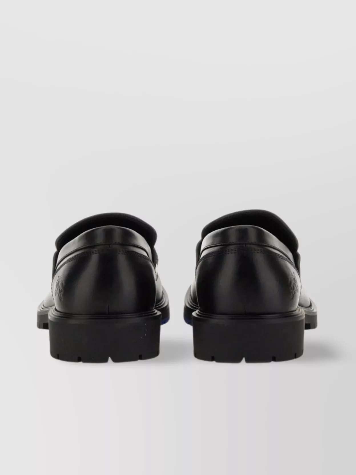 Burberry Round Toe Loafers With Penny Strap Detail